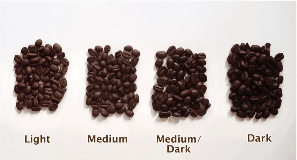 four types of coffee roasts