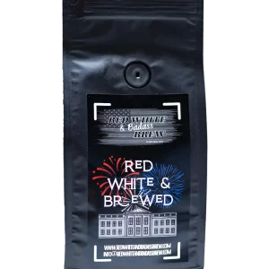 red white badass brew red white brewed coffee bag transparent bkg